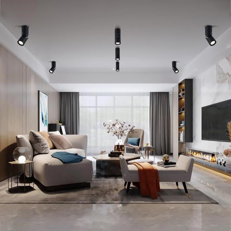 led明装折叠射灯家用酒店展厅背景墙吸顶玄关免开孔智能天花筒灯,家装灯饰光源,明装射灯,淘宝优惠券,粉丝福利购,淘宝优惠卷