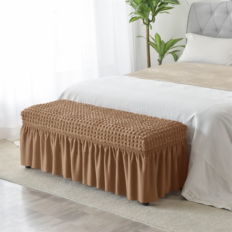 四季弹力泡泡裙摆全包长凳子钢琴防尘罩服装店长方形凳罩通用椅套