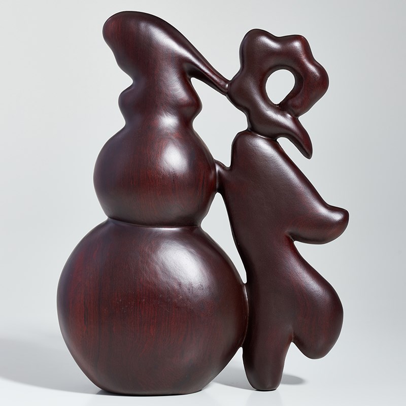 黑檀木雕福字葫芦摆件实木新中式客厅入户隔断博古架创意装饰送礼