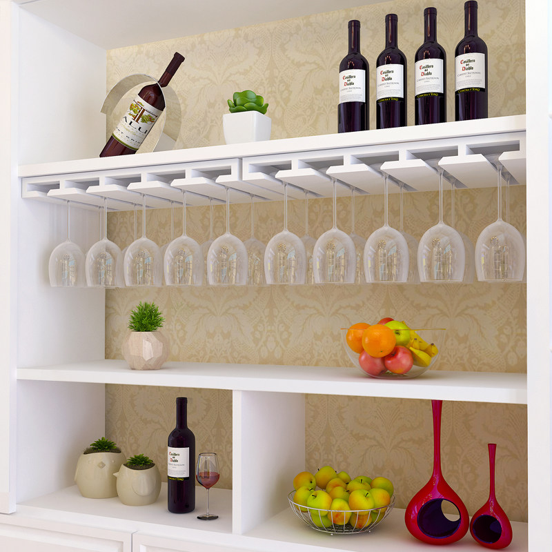 家用红酒杯架倒挂欧式高脚杯架悬挂杯架酒柜摆件创意实木挂杯架子