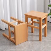 加高实木凳子方凳家用榉木吃饭板凳茶几凳学校四脚方木登木质餐凳