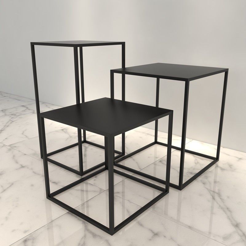 铁艺服装架服装店货架落地中岛简约茶几高低流水台橱窗模特展示架