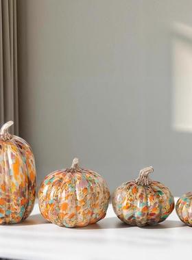 创意丰收琉璃南瓜桌面摆件高级感客厅玄关酒柜装饰品乔迁新居礼物