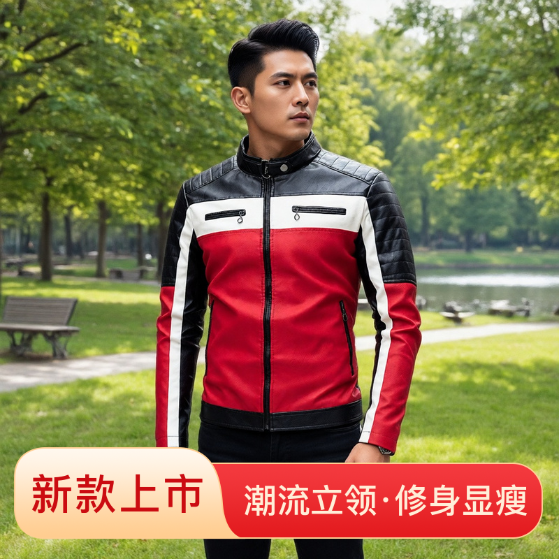 SICA冬季新款加厚男士皮外套立领机车服帅气皮衣男青年休闲皮夹克