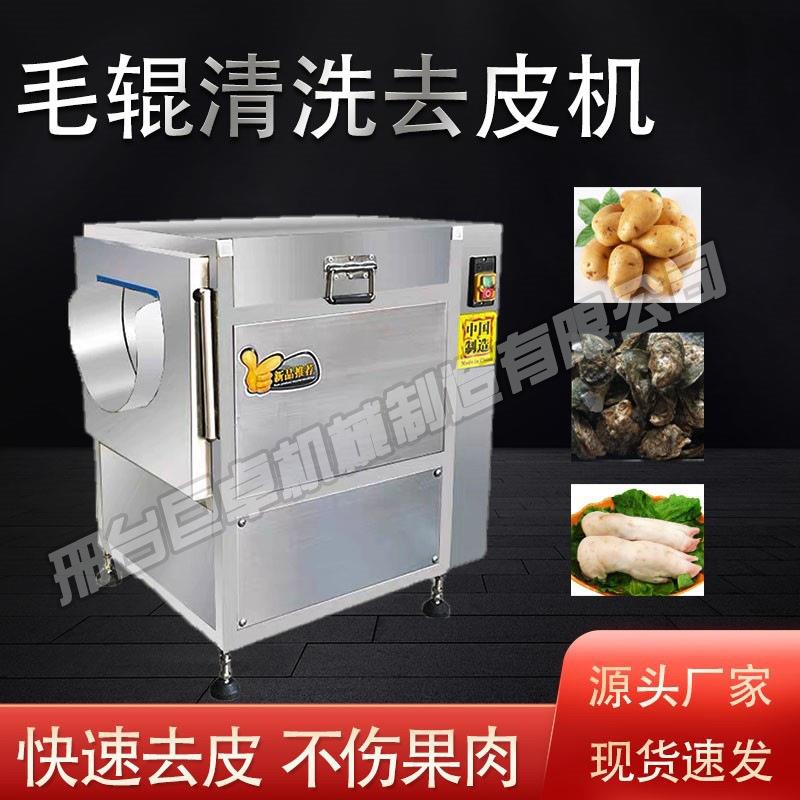 小型商用土豆清洗去皮机红薯多功能清洗机软硬毛一体机毛辊去皮机