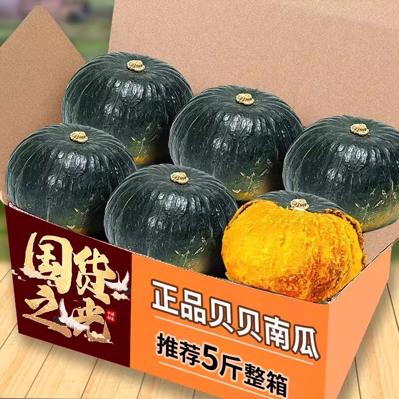 正品贝贝南瓜正宗新鲜粉糯板栗味小南瓜栗面山东老瓜婴儿孕妇包邮
