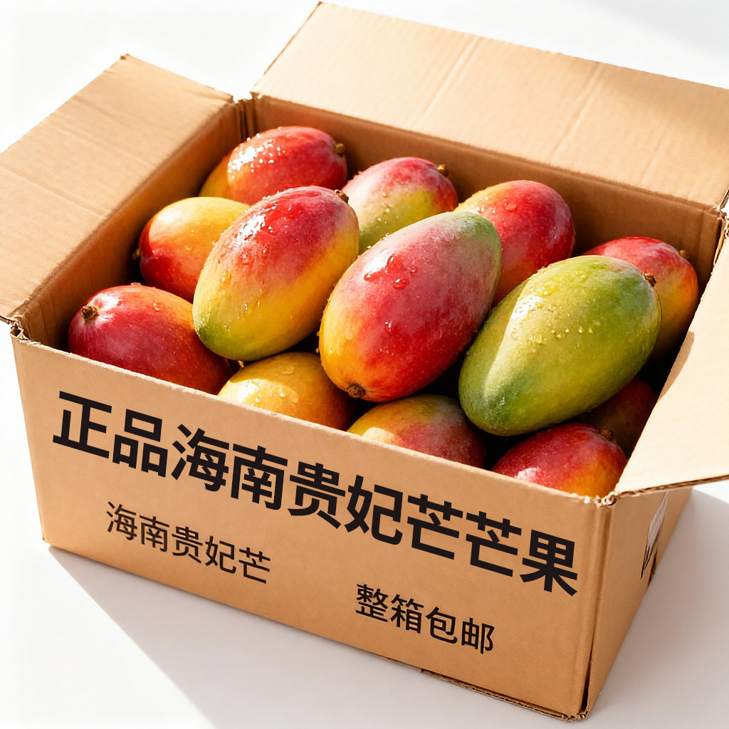 海南贵妃芒新鲜芒果应当季水果树上熟红金玉青辣椒芒现摘大果整箱