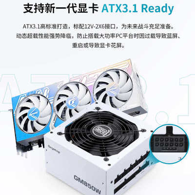 鑫谷GM850W冰山版白色电脑电源台式机750W主机650W全模组电源550W