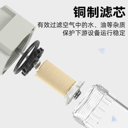 真空过滤器af2000空压机空气过滤器自动排水气源气动油水分离器
