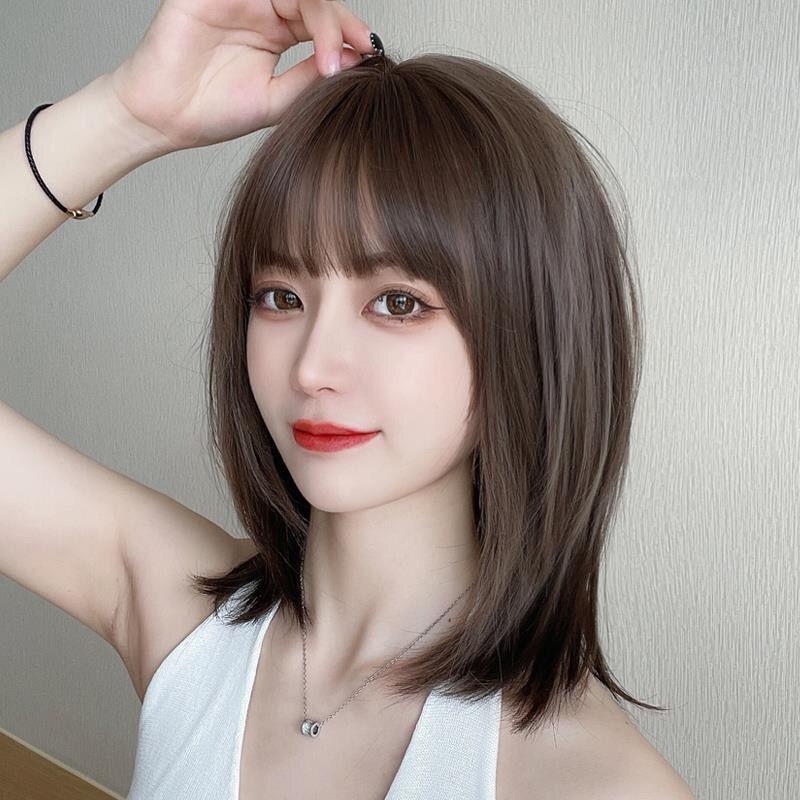 新款直销假发短发女夏季网红中长发波波头全头套发型自然仿真假发