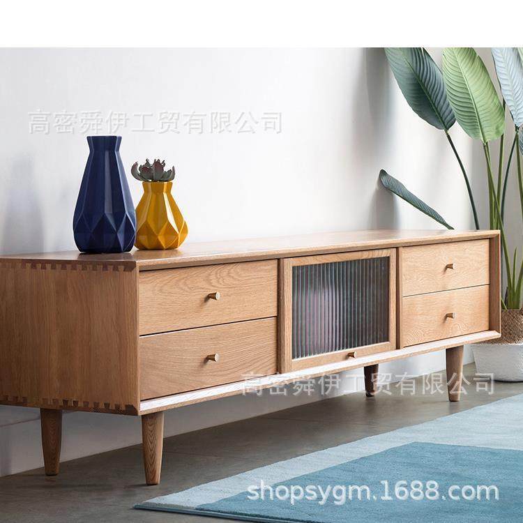 北欧全实木晴天电视柜现代简约客厅地柜橡木视听柜组合小户型家具