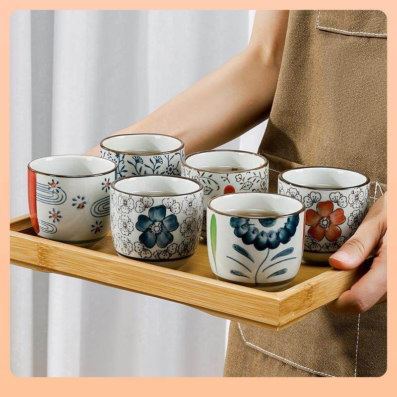 ⇕陶瓷茶杯套装家用男款喝水杯品茗杯功夫茶具套装复古主人