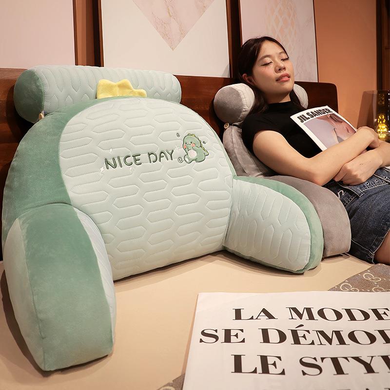 卡通冰丝乳胶床头软包毛绒床头靠垫大靠枕床上拼接护腰枕腰靠