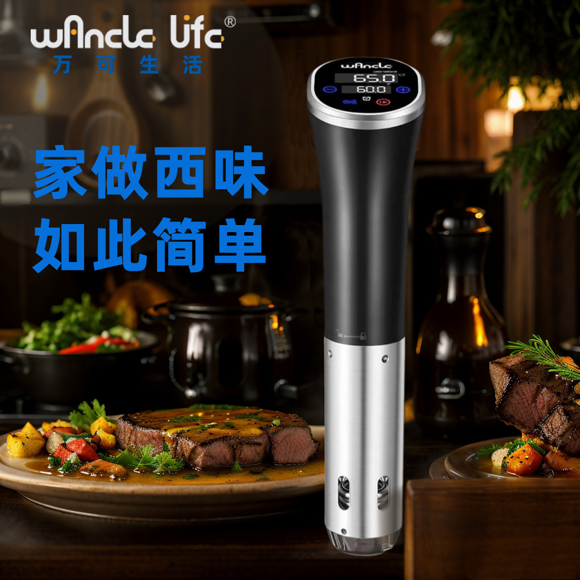 WANCLE低温慢煮机低温料理棒商用家用慢煮棒牛排鸡排鱼排温泉蛋,厨房电器,低温料理机/慢煮棒,淘宝优惠券,粉丝福利购,淘宝优惠卷