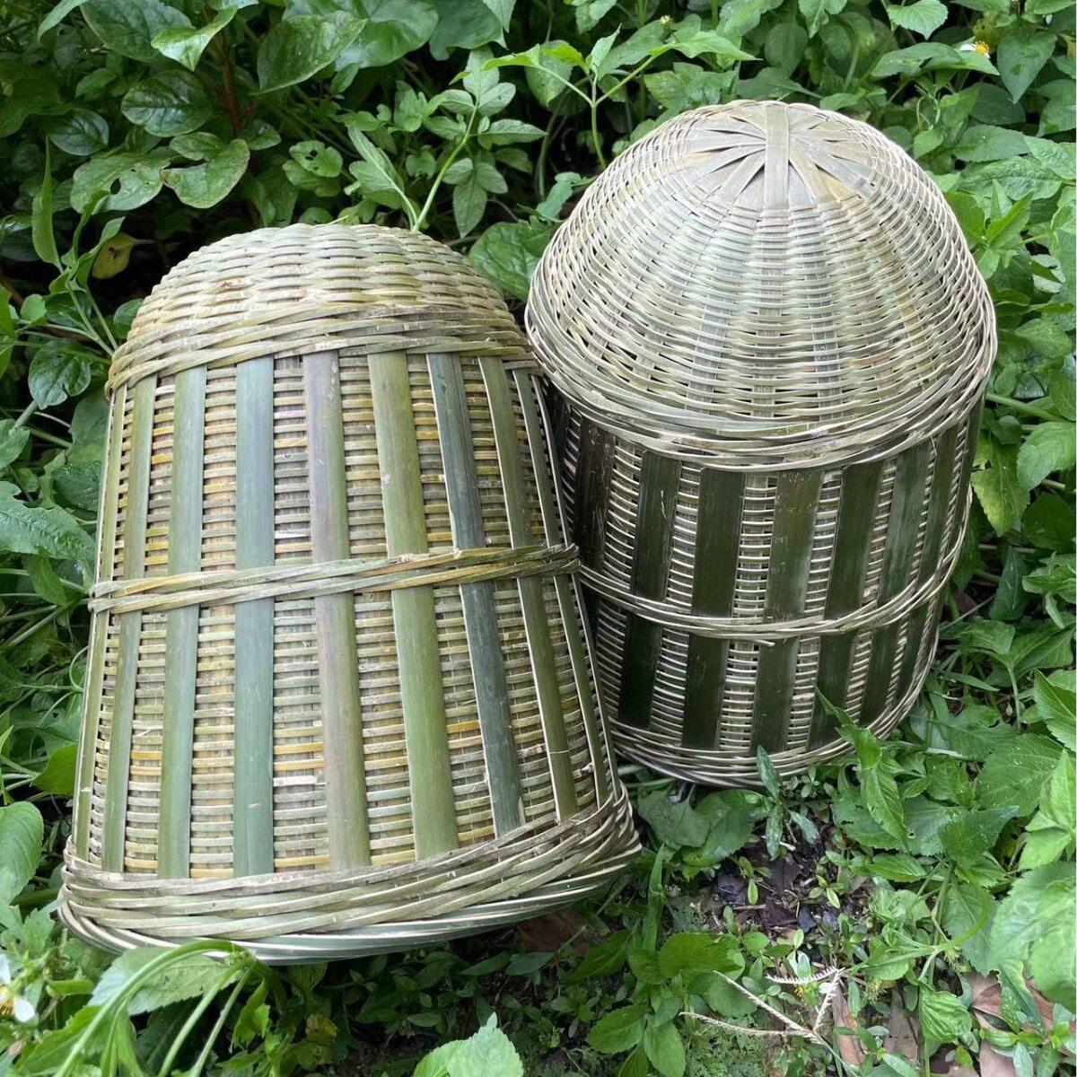 竹编加固竹条收蜂笼 野外诱蜂招蜂笼 捉蜂专用养蜂笼竹编过滤酒漏