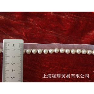 高品质水磨亮珍珠纱带花边 辅料 8mm亮珍珠手工珠链带 DIY手工服装