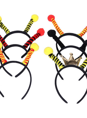 六一儿童表演小蜜蜂发箍搞怪派对动物头箍金龟子触角发饰节日