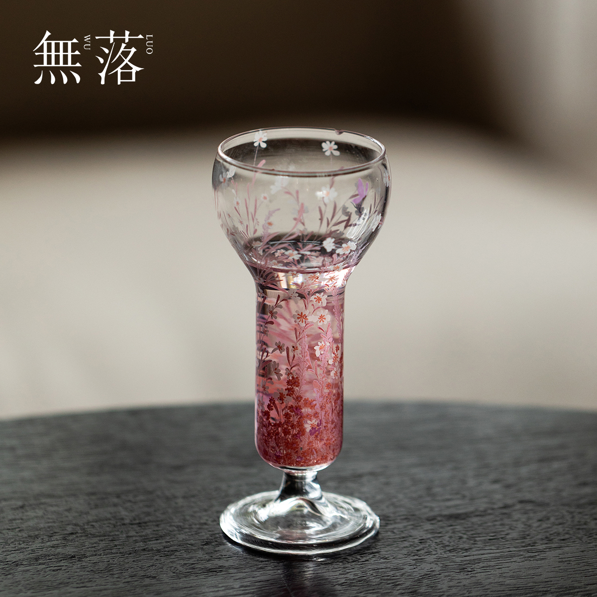 无落粉屿玻璃月婵高脚杯高颜值女士专用主人杯高硼硅透明香槟酒杯