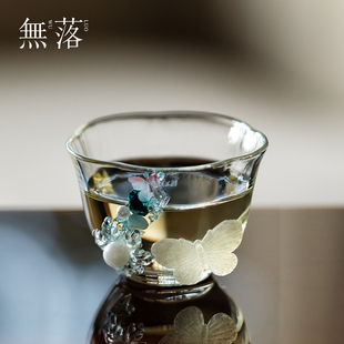 创意手工diy高颜值透明玻璃主人杯个人专用喝茶杯子品茗杯 无落