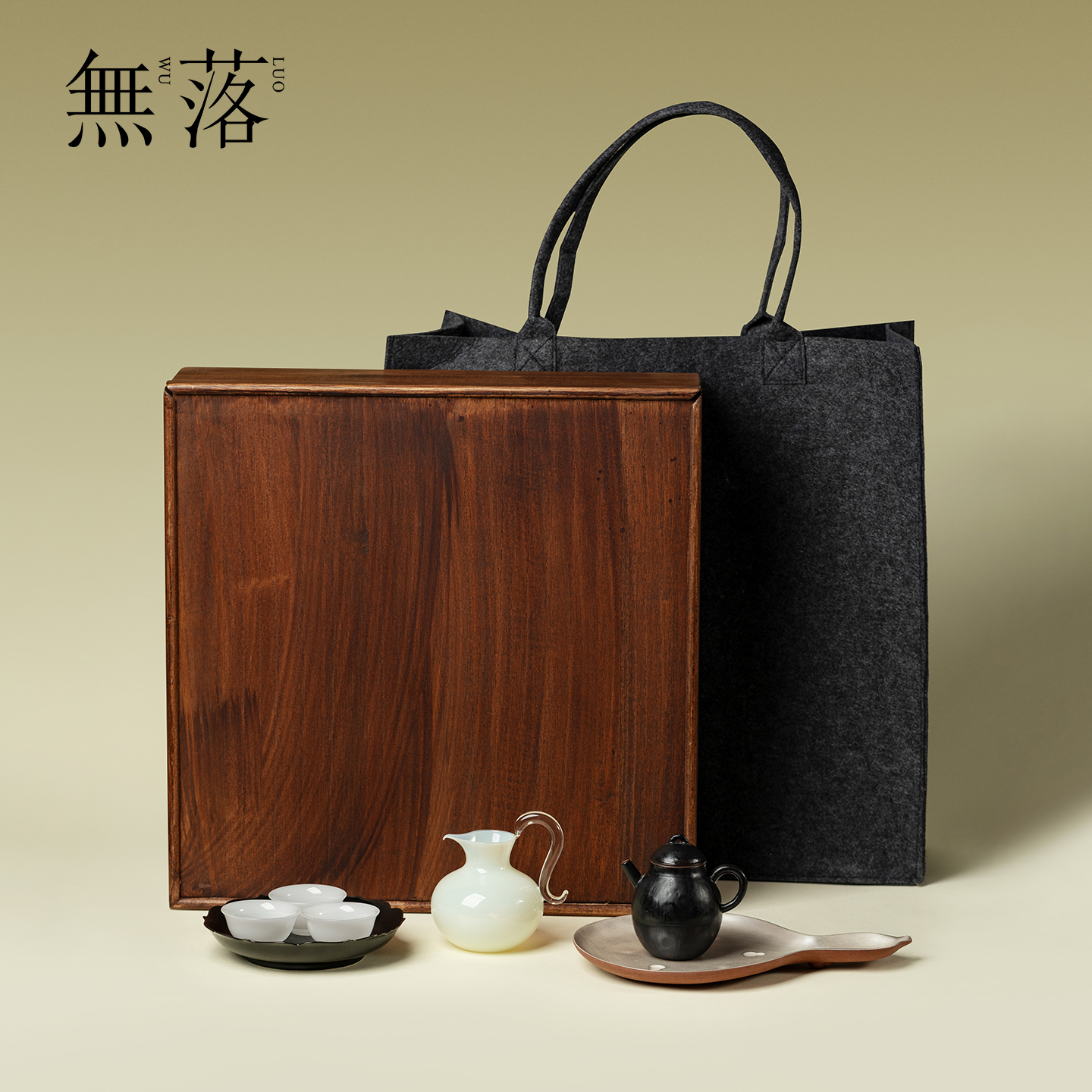 无落 日式粗陶茶杯功夫茶具套装高端璞玉白瓷茶杯干泡茶盘礼盒装