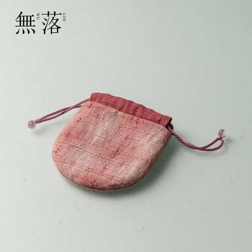无落中式红绡茶叙茶杯袋家用抽绳收纳袋便携功夫茶具配件茶事小包