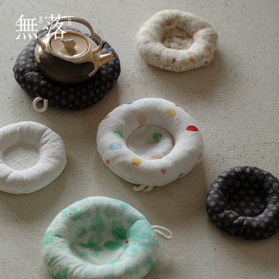 无落手工布艺杯垫壶承茶道配件