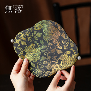 茶道 无落轻奢高端桌布茶席如意珍珠桌垫家用茶垫织锦缎禅意新中式