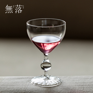 无落 佩里安玻璃茶杯手工透明咖啡杯品酒杯高足调酒杯水滴香槟杯
