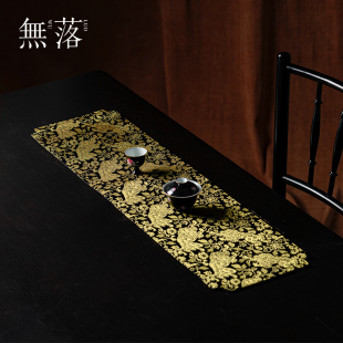 新中式 无落 织锦缎大长方茶席家用高颜值桌布茶空间桌布干泡桌旗