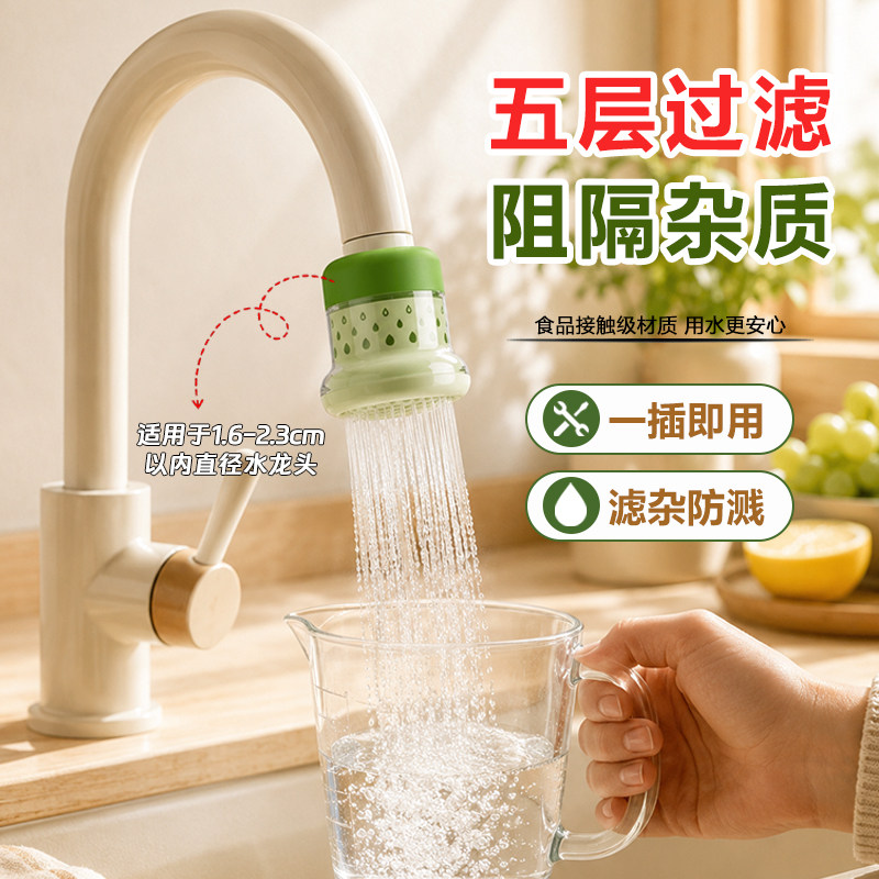 水龙头过滤器厨房家用净水防溅嘴自来水多层滤水溅水花洒延伸神器