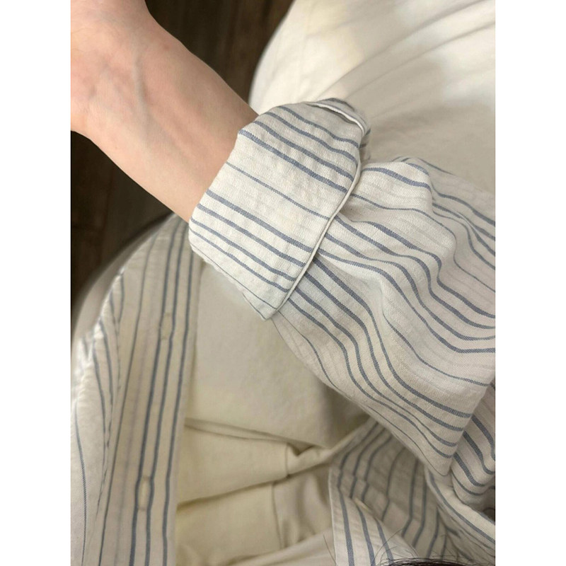 港风休闲宽松长袖防晒衬衫女夏季