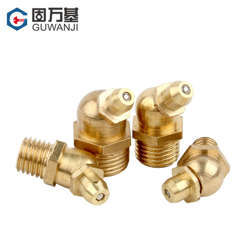 黄油嘴铜油嘴头铜油杯油咀油枪注油嘴黄油枪头挖机直弯油嘴M6-M16