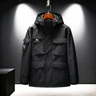 专柜撤柜极寒系列外套户外男士冲锋衣90鹅绒300克工装羽绒服男款