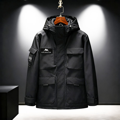 高品质鹅绒300克工装羽绒服男款