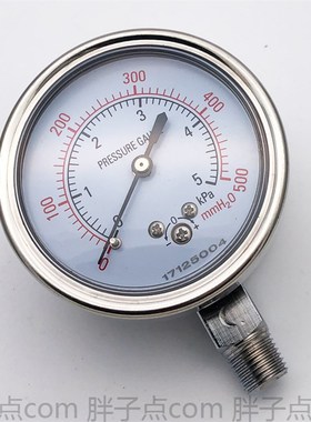 YE60膜盒压力表0-5kPa过压保护型微压表500mmH2O瓦斯千帕表调零