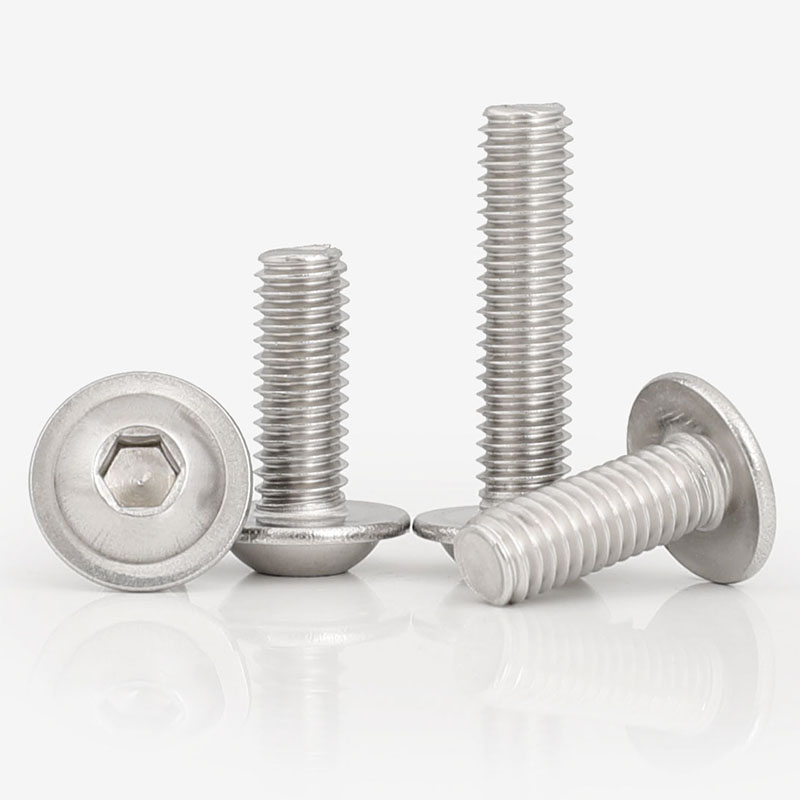 M3M4M5M6M8M10 304不锈钢大头圆头带垫内Q六角螺丝法兰面螺钉螺栓