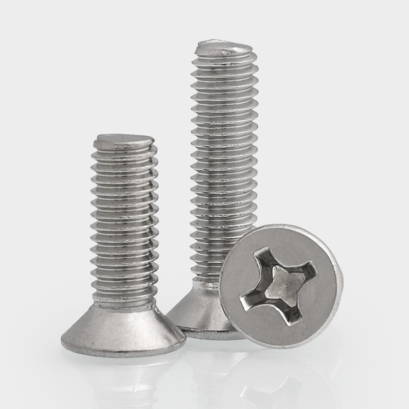 316不锈钢十字槽沉头机螺钉平头螺丝螺栓杆M1.6M2M2.5RM3M4M5-M12