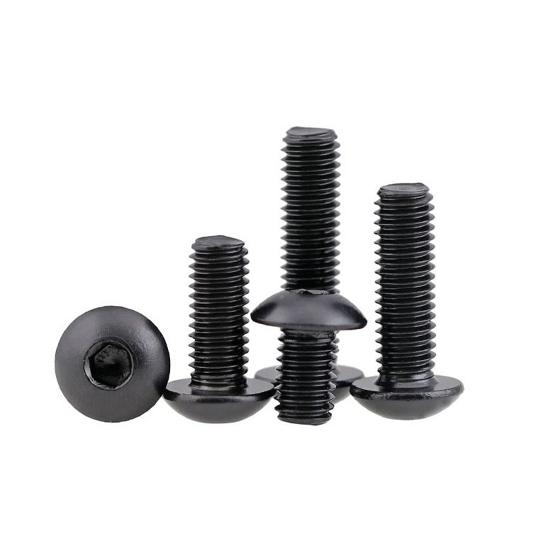 304黑色不锈钢半圆头内六角螺丝盘头伞头螺栓MH2 M2.5M3M4M5M6M8