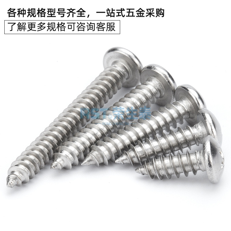 圆头螺丝304不锈钢盘头十字木罗丝钉大头镙丝自攻丝大全Tm3m4m5m6