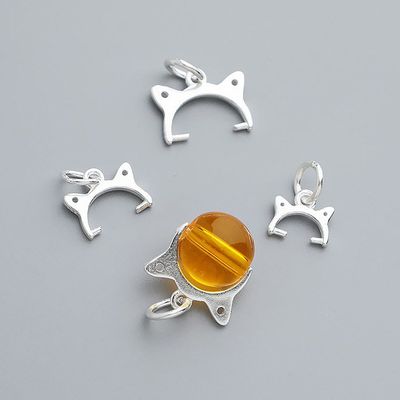 纯银项链s925珠框挂件可加吊DIY