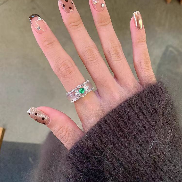 S925纯银两戴高冰玉髓戒指