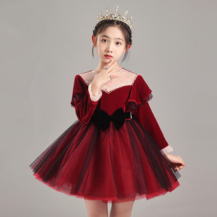 女童礼服秋冬2024年小女孩轻奢小众高端连衣裙儿童钢琴演奏演出服