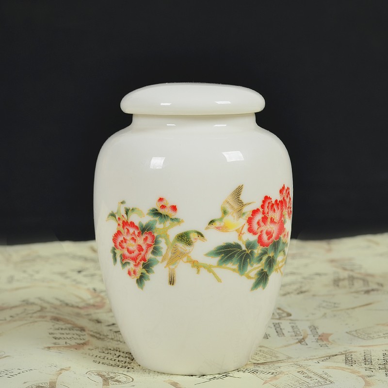 德化白瓷茶叶罐陶瓷密封存储罐红绿茶石斛茶叶包装盒醒茶盒香粉罐