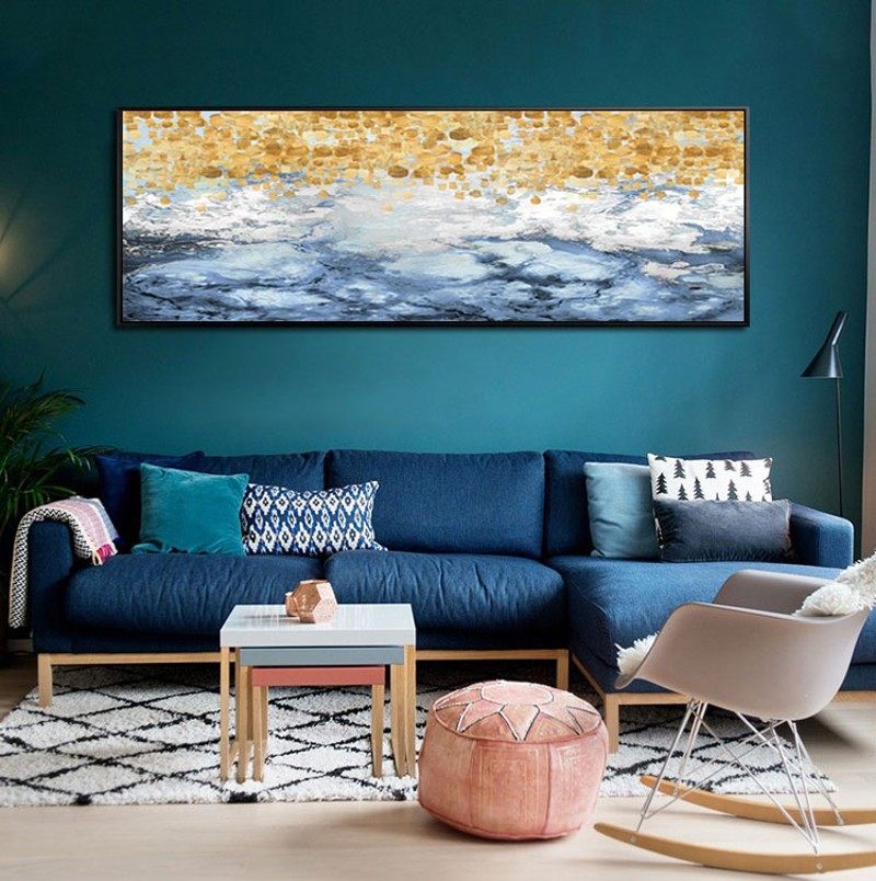 北欧风格抽象装饰画美式客厅背景墙玄关餐厅挂画床头画跳舞的星星