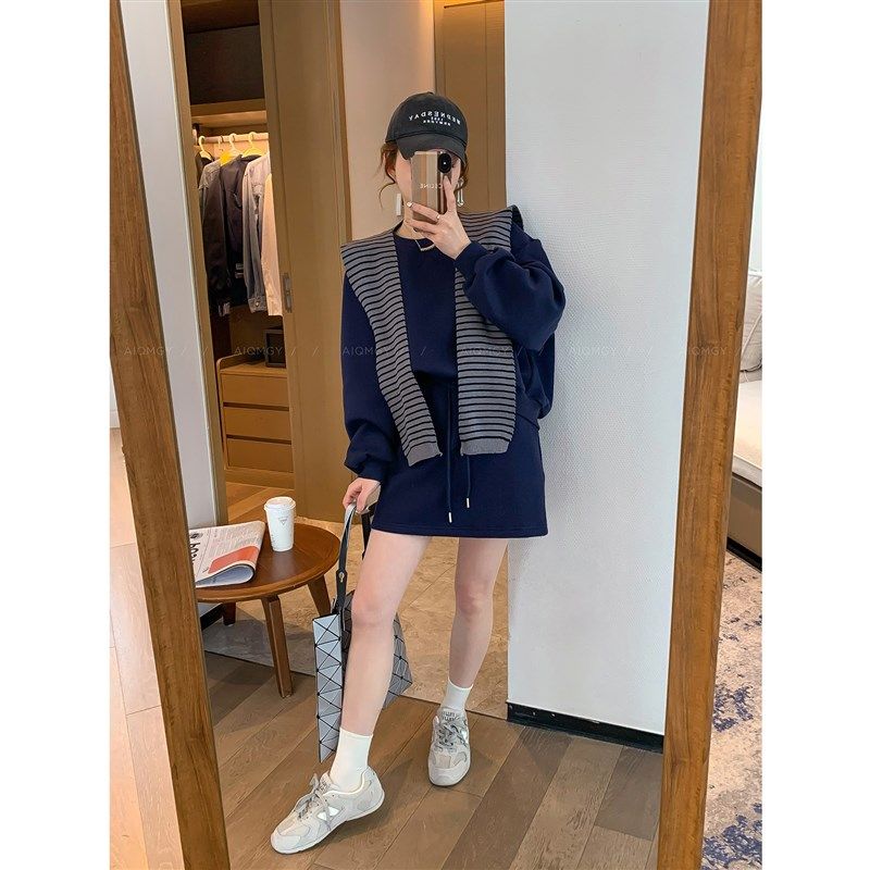 爱情魔鬼鱼 卫衣套装女2025春季新款上衣配披肩半身裙短裙两件套,女装/女士精品,时尚套装,淘宝优惠券,粉丝福利购,淘宝优惠卷