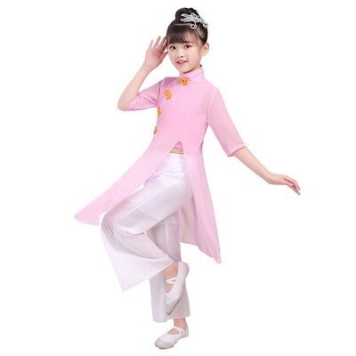 儿童古典演出表演古筝伞舞蹈服装女京族三月三中国风飘逸桥边姑娘