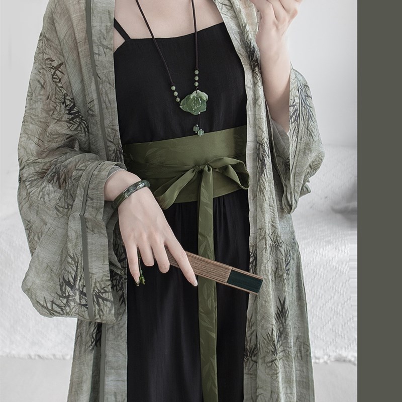 宋制汉服女新中式2024新款改良对襟长衫宋裤日常吊带宽松女装春夏