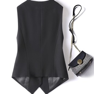 工装背心马甲女西装外套百搭2024春装新款收腰修身短款西服小马夹