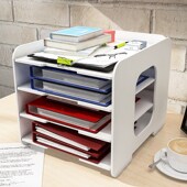 宾陆文件架子置物架桌面整理多层文件框资料架大容量创意文件夹收