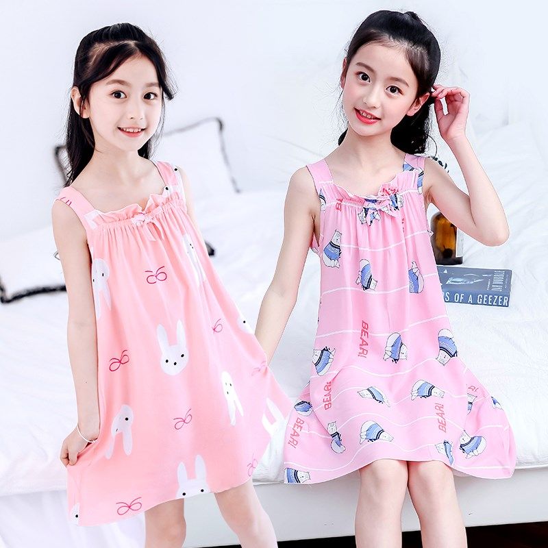 女童睡裙夏季棉绸公主吊带裙儿童裙子小女孩子无袖睡衣家居服薄款,童装/婴儿装/亲子装,家居裙/睡裙,淘宝优惠券,粉丝福利购,淘宝优惠卷